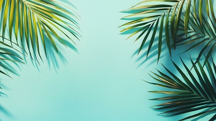 Monotone background wall with tree palm leaf shadows