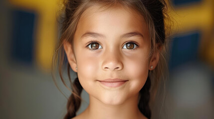 Celebrate Swedens National Day with joy as a young girl proudly holds the Swedish flag, symbolizing unity and heritage.