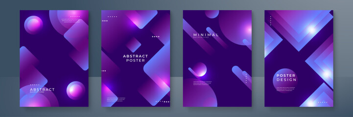 Colorful Abstract Minimalistic Geometric Art Poster Designs