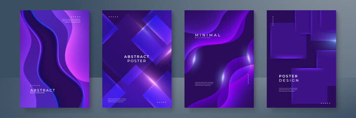 Vibrant Abstract Poster Collection With Modern Geometric Designs