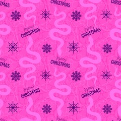 Summer animals seamless snake pattern for wrapping paper and new 2025 year