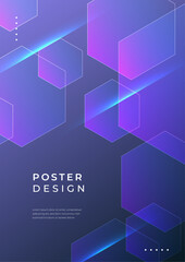 Vibrant Geometric Colorful Abstract Poster Design Template