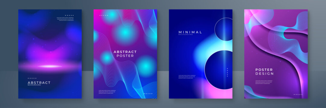 Modern Abstract Poster Collection With Geometric Shapes and Vibrant Colors