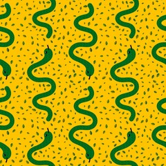 Summer animals seamless snake pattern for wrapping paper and new 2025 year