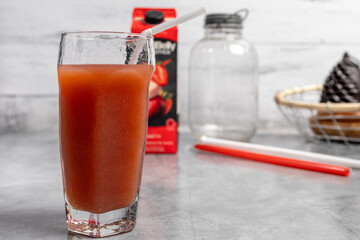 Strawberry Banana Probiotics Juiice in Glass