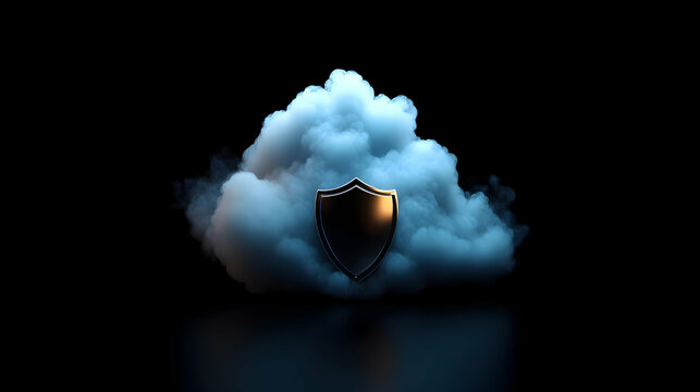 3D Abstract Illustration of Cloud Workload Protection (CWP) &ndash; Comprehensive Cybersecurity for Cloud-Based Workloads