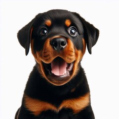 Fototapeta premium Erschrockener Rottweiler
