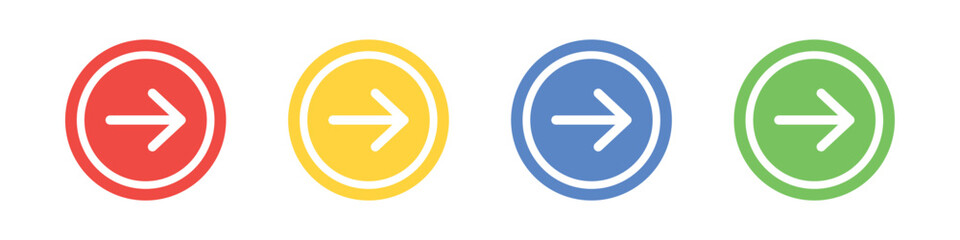 Obraz premium Vector Right Arrow Icon In Multiple Color