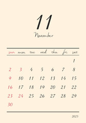 2025年_11月_おしゃれカレンダー_タテ	