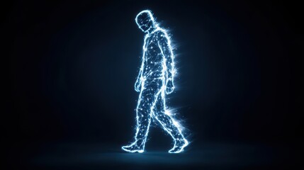 Fototapeta premium Explore the futuristic doctor icon created with blue glowing shapes for innovative healthcare solutions