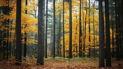 Fototapeta premium Golden Autumn Forest