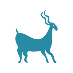 Silhouette of a antelope. Ethnic primitive art.