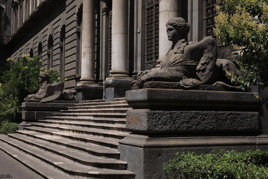 entrance of university federico II of naples, italy
