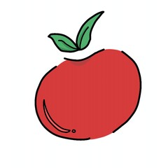 red apple with leaf