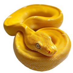 yellow  snake  on Transparent Background
