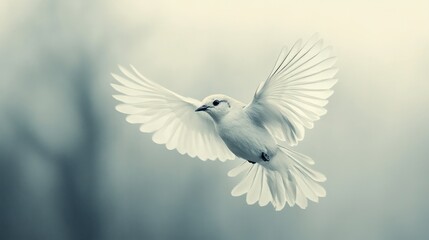 Obraz premium White Dove in Flight