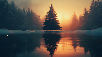 A holiday-themed meditation app with calming Christmas music and visuals.