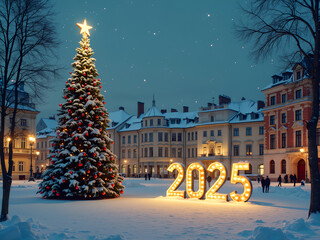 christmas tree in the city 2025