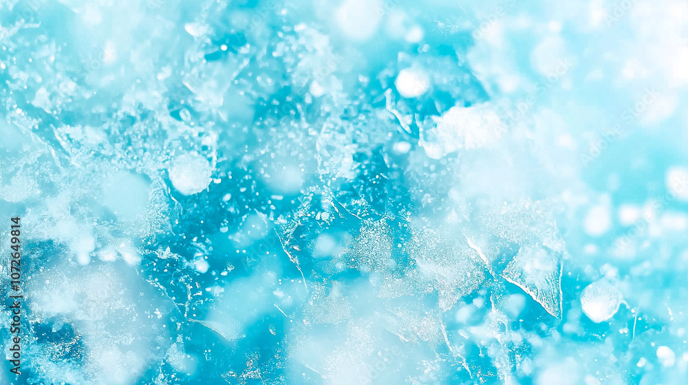 Poster delicate icy patterns and frosty sparkles create a mesmerizing effect on a winter morning in a cold 