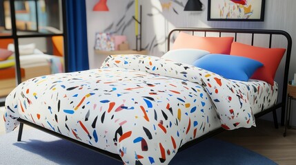 Colorful Bedding Set in Modern Bedroom Design