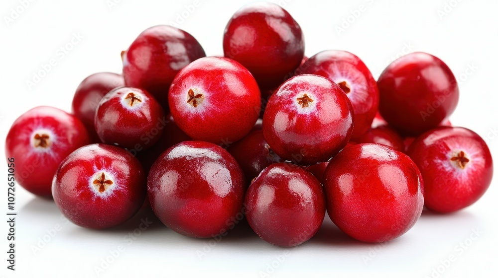 Poster a bunch of red cranberries are piled on top of each other. the cranberries are small and round, and 