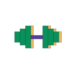 Fototapeta premium Illustration barbell gym retro style with blank background