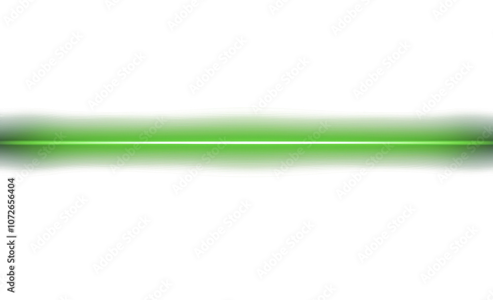 Poster green neon light line isolated on isolated background. use as futuristic element, abstract design, o