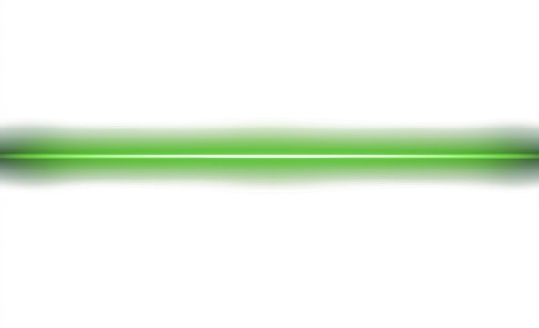 Green neon light line isolated on isolated background. Use as futuristic element, abstract design, overlay, modern tech design, or website banner. Ideal for graphic design, video editing, game design.