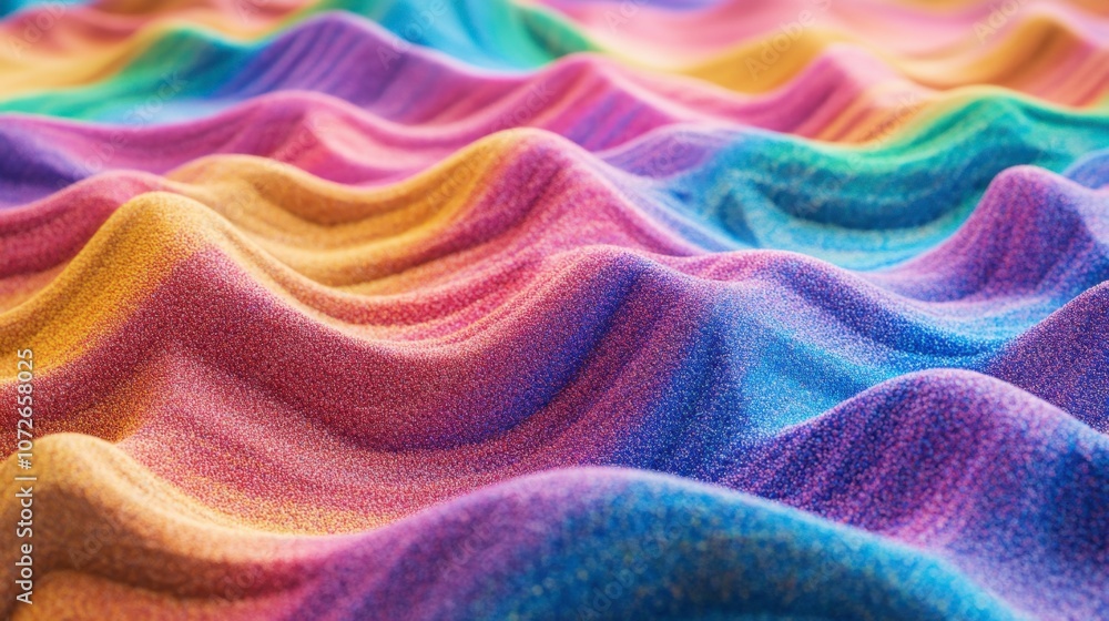 Poster vibrant waves of colorful texture in soft gradient