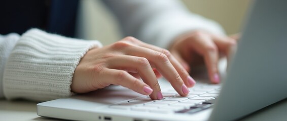 Hands Typing on a Modern Computer Keyboard