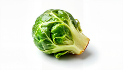 Fototapeta premium Fresh green Brussels sprout on white background
