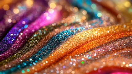 Colorful Glitter Waves with Shimmering Effects