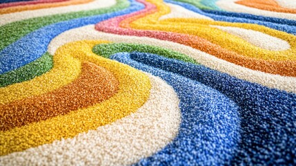 Colorful Patterns on Vibrant Sand Art Design