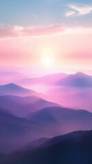 Golden Hour on Mountain Peaks: A Tranquil Aerial Landscape