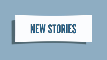 New Stories.. A card isolated on blue background.