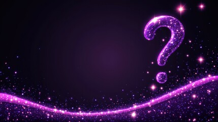 A purple background with a large question mark in the middle