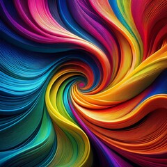Fototapeta premium abstract wallpaper backgrounds illustration of a colorful psychedelic swirl thread