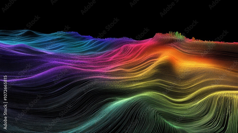 Poster colorful wave patterns in abstract design