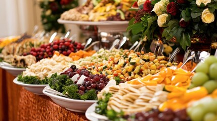 Colorful Buffet Spread at Catering Event