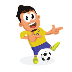 Character yellow man football Logo Mascot Hi pose