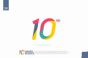 Number 10 logo icon design, 10th birthday logo number, anniversary 10