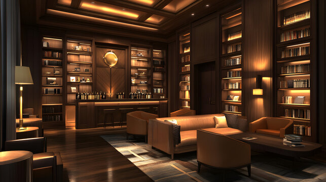 A quiet library with warm lighting and cozy reading nooks, inviting reflection.