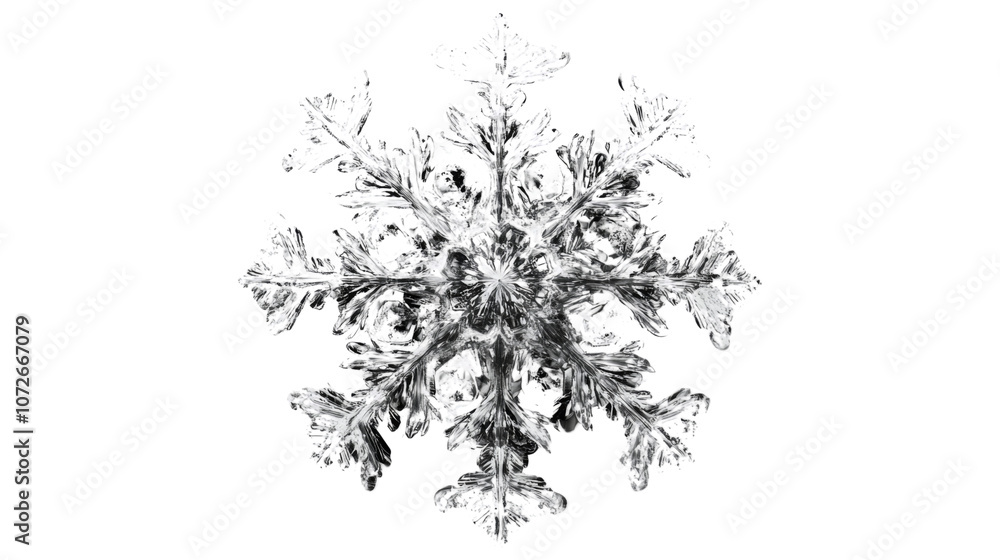 Poster snowflake on transparent background