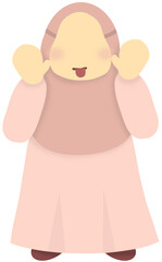 Little girl makes a silly face