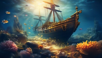 Fototapeta premium Each wreck tells a story of adventure and betrayal. 