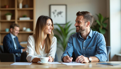 Fototapeta premium Happy Business Couple in Meeting