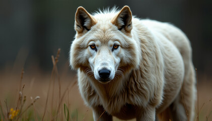 Obraz premium Majestic White Wolf in the Forest