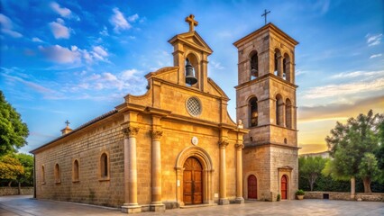 Obraz premium Exterior view of Church of St. Mary Magdalene and its bell tower, church, St. Mary Magdalene, bell tower, architecture