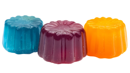 Three colorful jellies