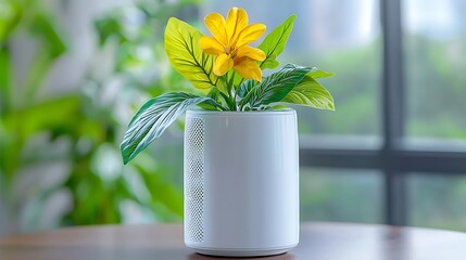 Fototapeta premium This white air cooler is a compact and stylish solution for keeping your space cool and comfortable